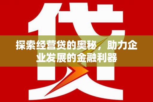 洛隆探索经营贷的奥秘，助力企业发展的金融利器